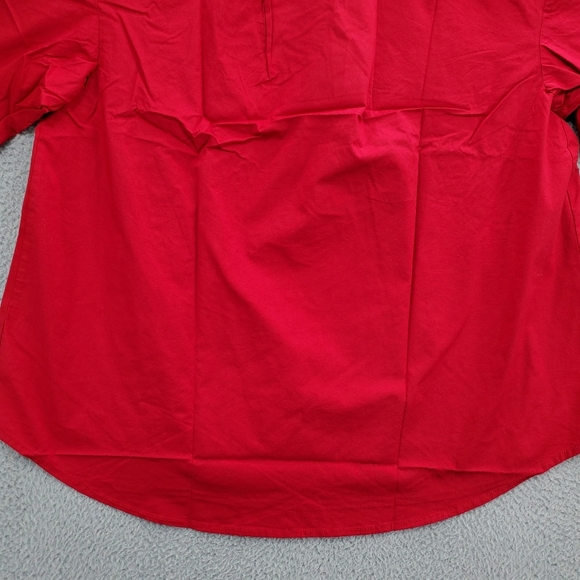 Jessica London Blouse Top Split Neck Tunic Shirt Plus Size 16W Collared Red - Picture 9 of 11